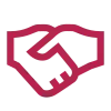 Handshake icon symbolizing trust and partnership in professional air duct and dryer vent cleaning services.