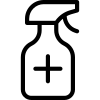 Sanitizing spray icon representing eco-friendly cleaning solutions for air ducts and dryer vents, emphasizing safety and air quality improvement.