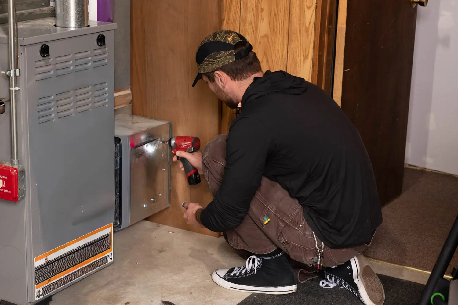 Professional rotary brush air duct cleaning equipment in action - Kealey's Hampton NH