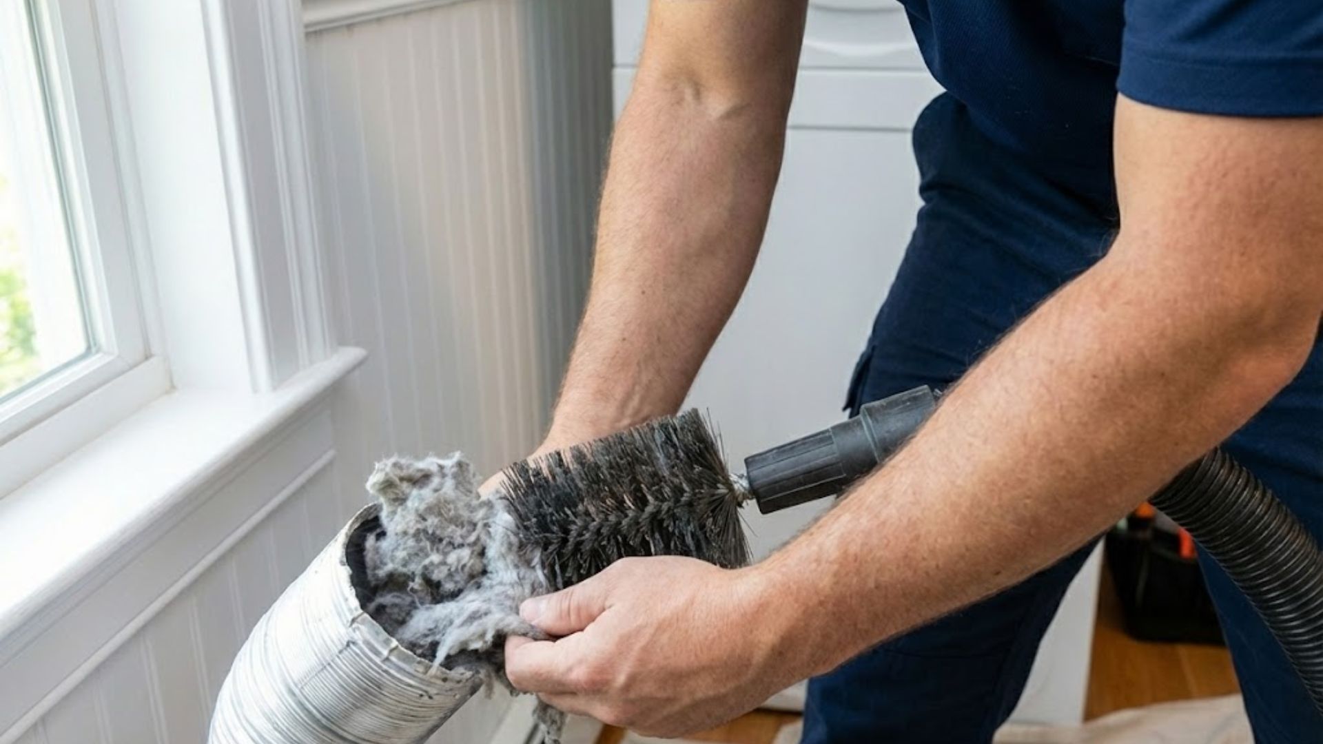 Professional dryer vent cleaning process in Newburyport