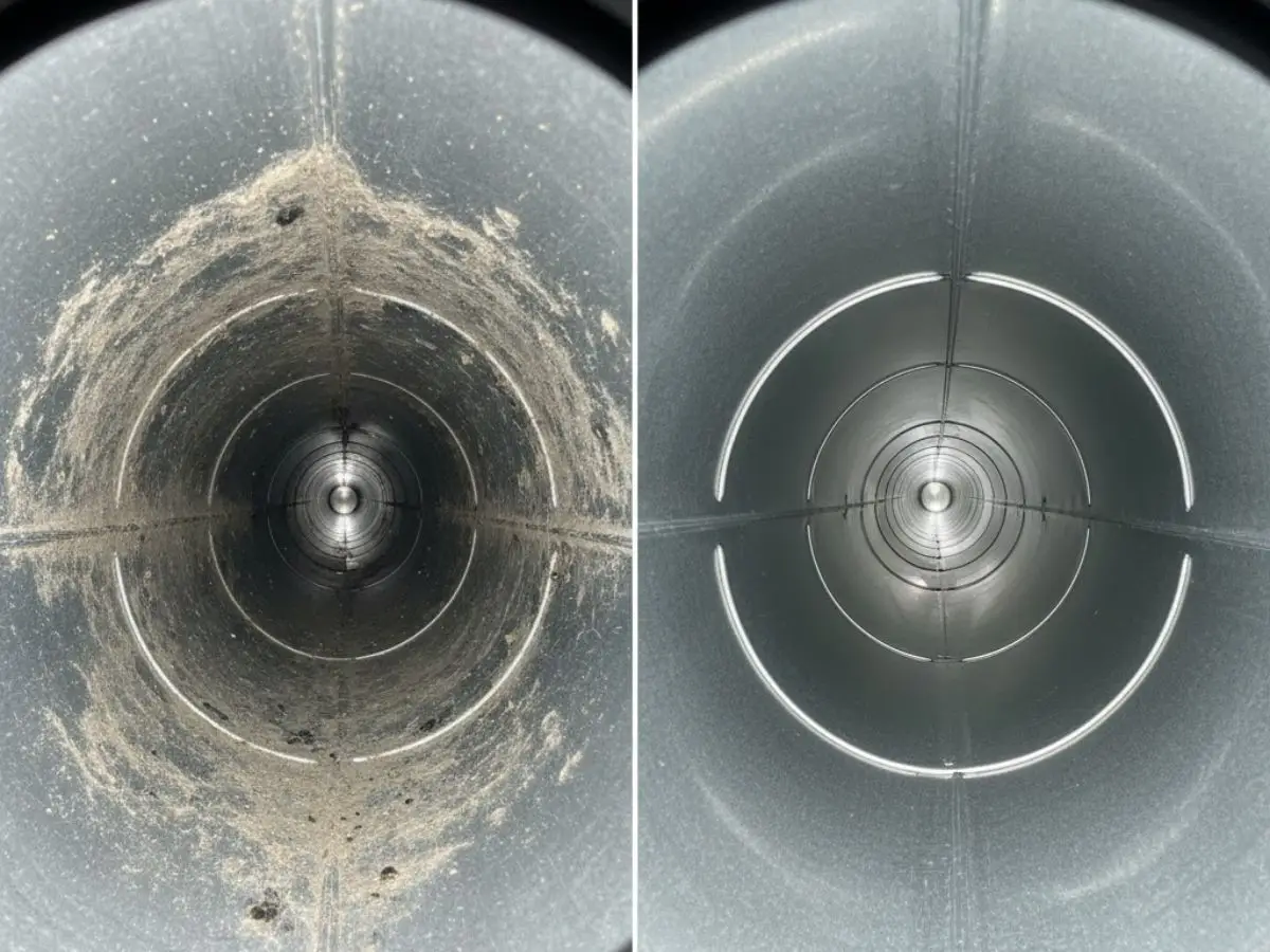 Before and after dryer vent cleaning results in Essex County